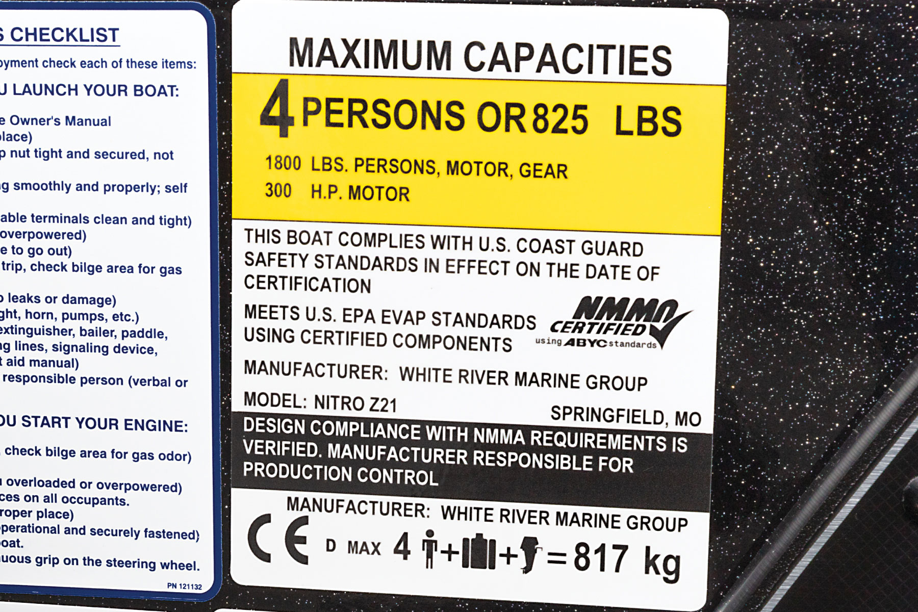 Boat Capacity Label 
