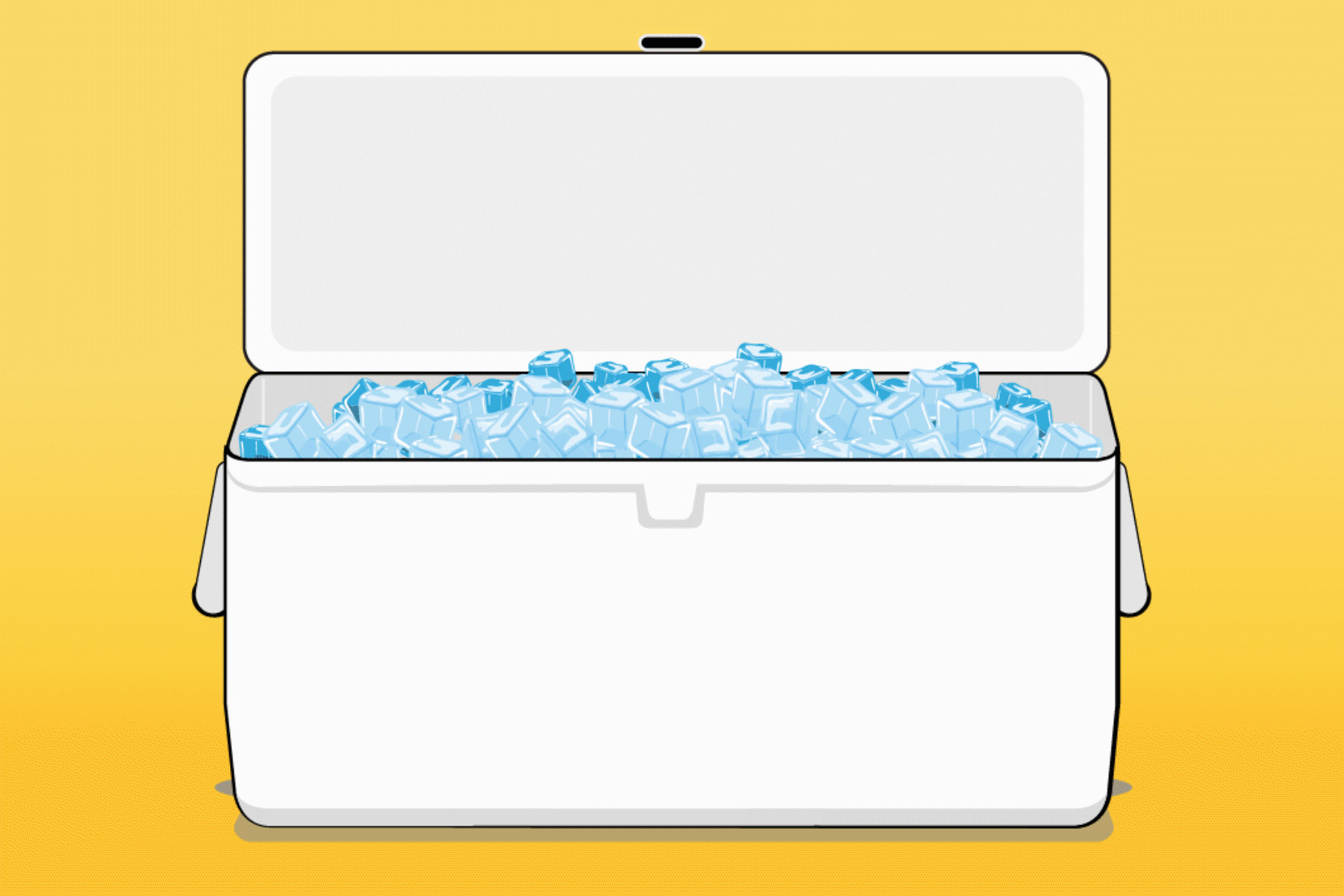 Cooler filled with ice graphic