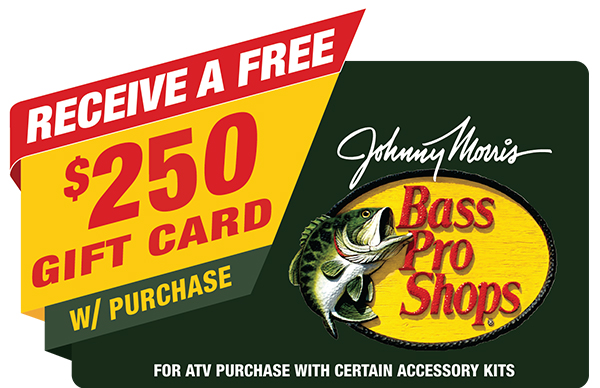 Free Gift Card up to $250 with Purchase of select ATVs