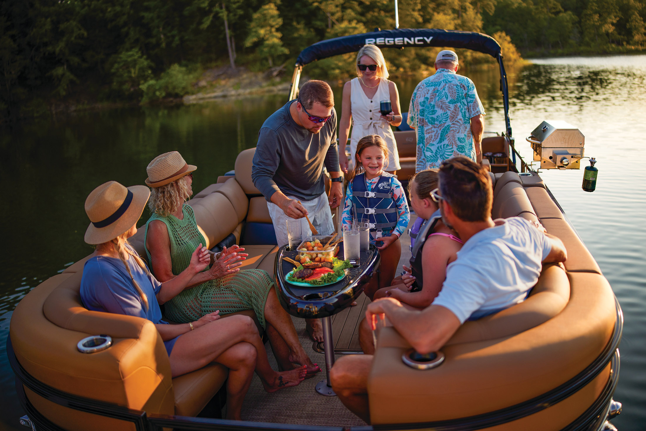 pontoon dinner party