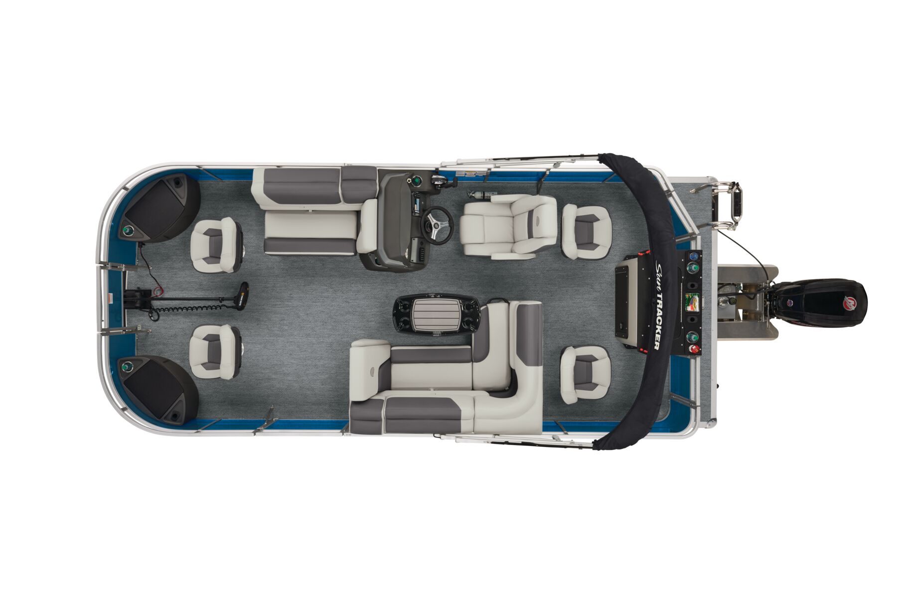 Sun Tracker Fishin Barge pontoon layout